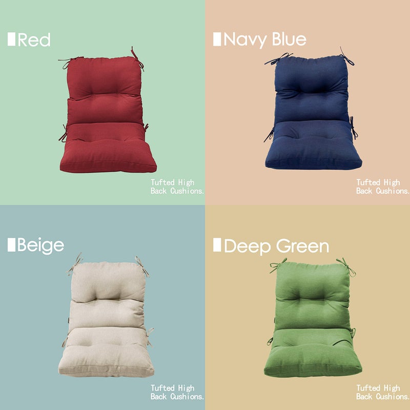 BOSSIMA Outdoor Chair Cushions, Fade Resistant Replacement Tufted Cushion for Patio Dining Chair, Set of 2 Olefin Taupe - Image 5